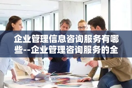 企业管理信息咨询服务有哪些--企业管理咨询服务的全面解析