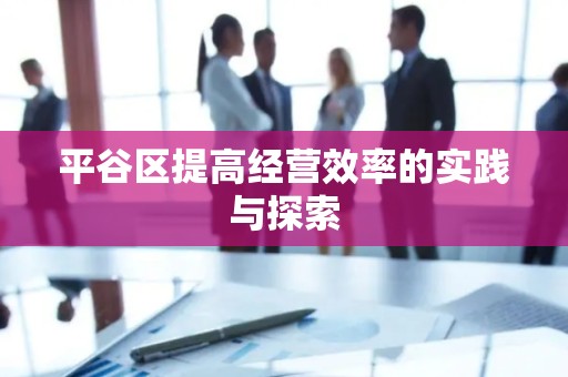 平谷区提高经营效率的实践与探索