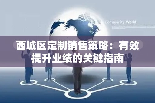 西城区定制销售策略：有效提升业绩的关键指南