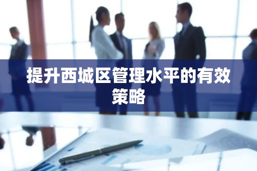 提升西城区管理水平的有效策略