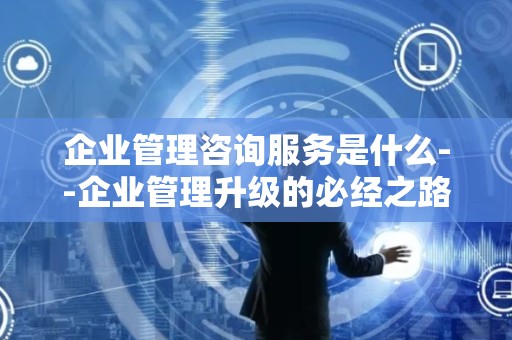 企业管理咨询服务是什么--企业管理升级的必经之路
