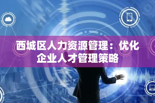 西城区人力资源管理：优化企业人才管理策略