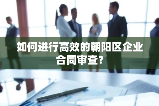 如何进行高效的朝阳区企业合同审查？