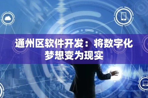 通州区软件开发：将数字化梦想变为现实