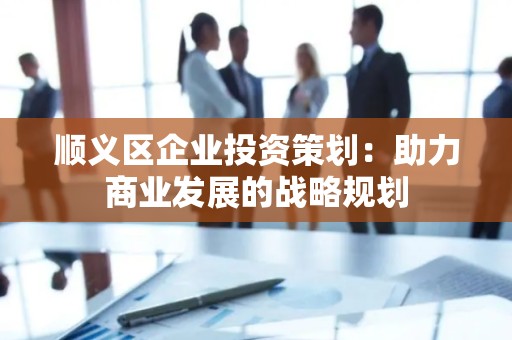 顺义区企业投资策划：助力商业发展的战略规划