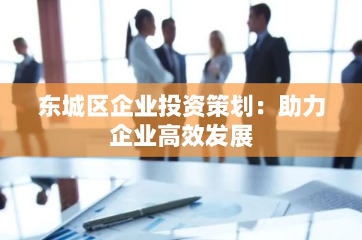 密云区企业投资策划：助力企业高效发展