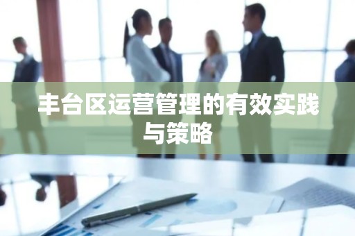 丰台区运营管理的有效实践与策略