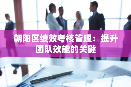 朝阳区绩效考核管理：提升团队效能的关键