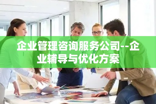 企业管理咨询服务公司--企业辅导与优化方案